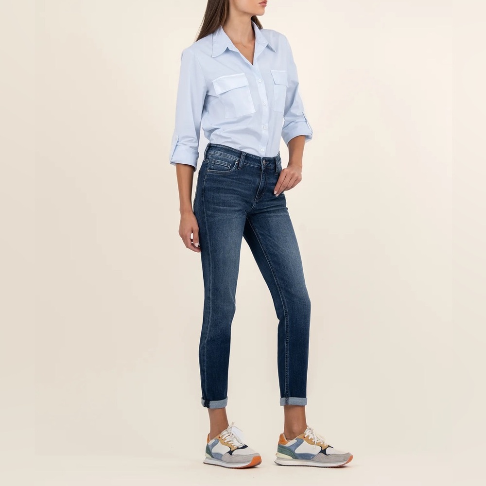 KUT Catherine Boyfriend Blue Skinny Jeans Classic Fit Size 0